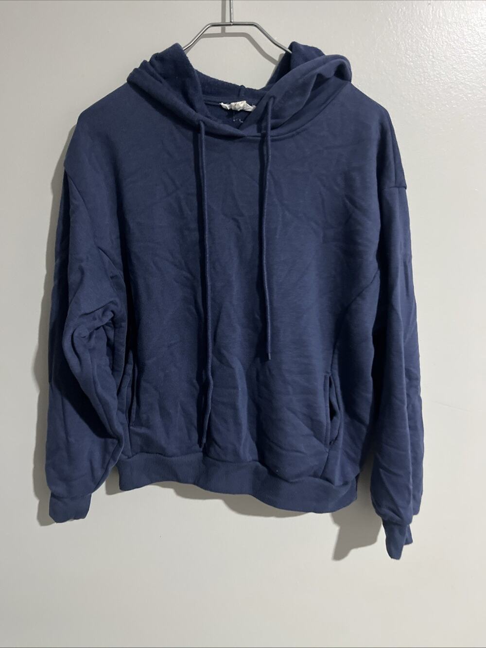 SWS Athletics Women’s Small Navy Blue Pullover Hoodie Fleece Lined Side Pocket